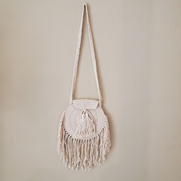 Boho Crochet Fringe Purse  - Picture 1 of 5